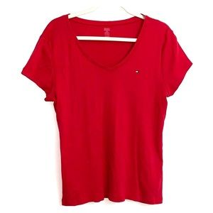 Tommy Hilfiger Red Simple Logo T-Shirt